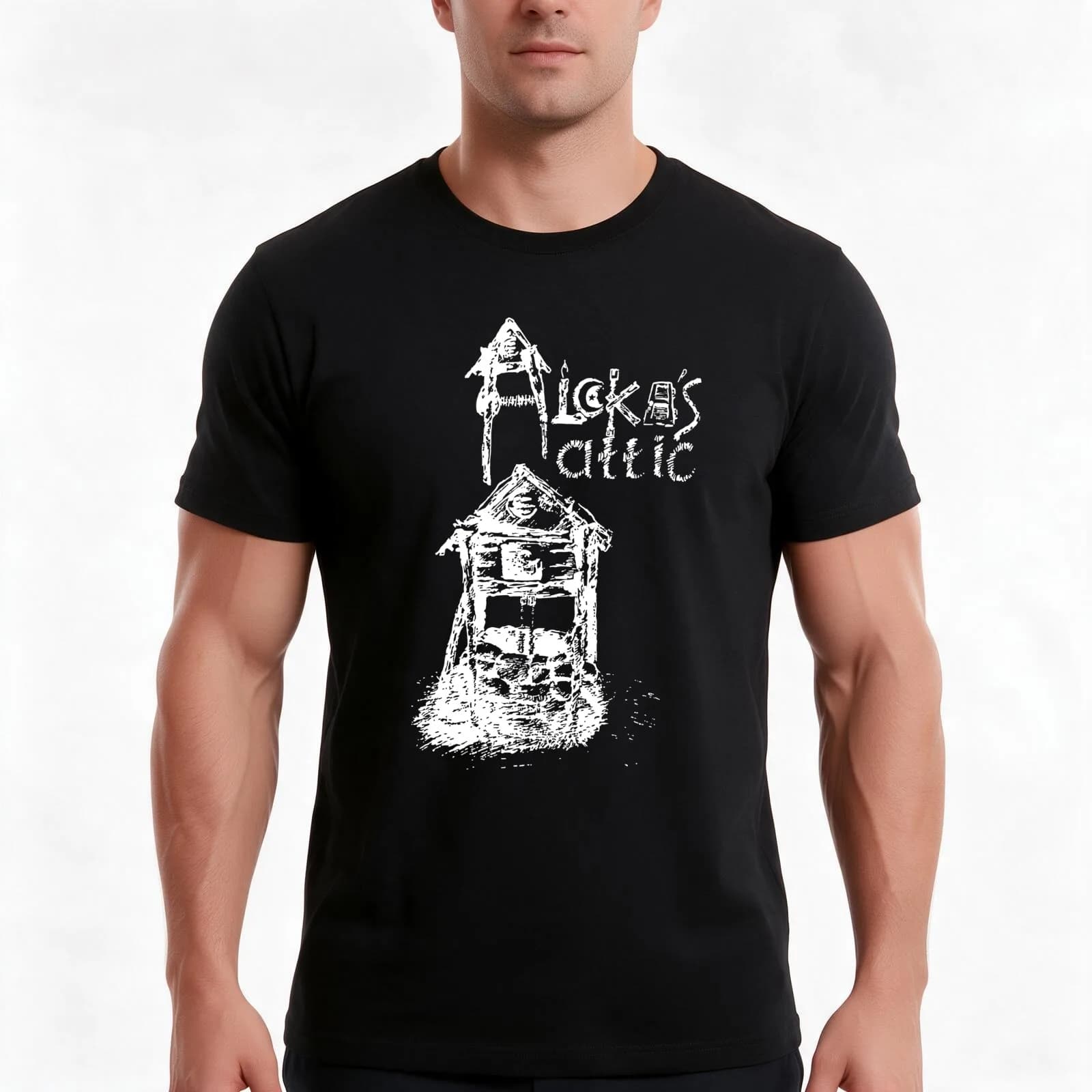 Aleka's Attic #1 (White Logo) T-Shirt, Summer Casual Cotton Tee, Oversized Streetwear Tops, Vintage Graphic Print, 100% Cotton