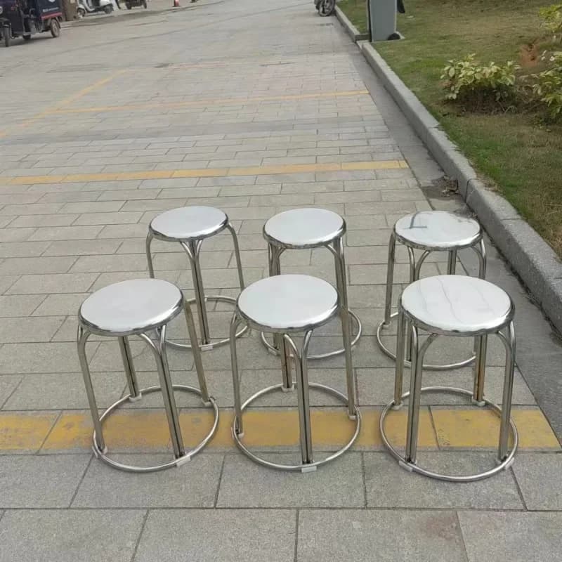 Thickened stainless steel stool round stool, durable home catering banquet venue round stool