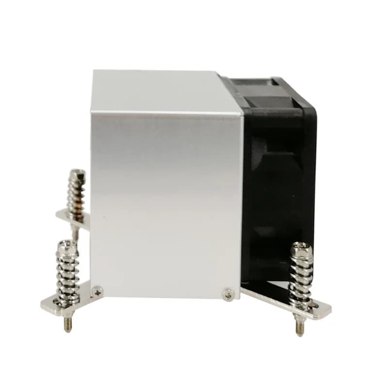 2U 1150/1356-pin Copper-based Aluminum Side Blowing Radiator, Double Ball Bearing Fan