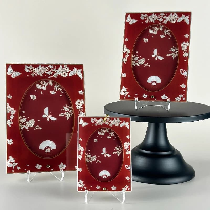 Dusk Series Chinese Style Butterfly Grain Beauty Photo Frame, Mica Board Acrylic Kpop Anime Photocard & Postcard Display Holder