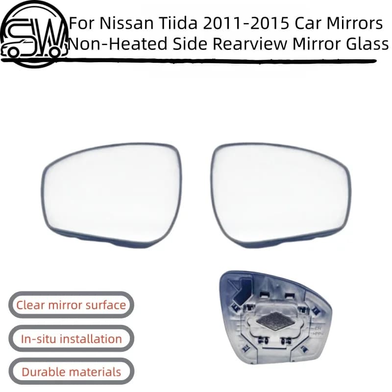 For Nissan Tiida 2011-2015 Wide Angle View Anti Glare Car Mirrors Non-Heated Side Rearview Mirror Glass Lens