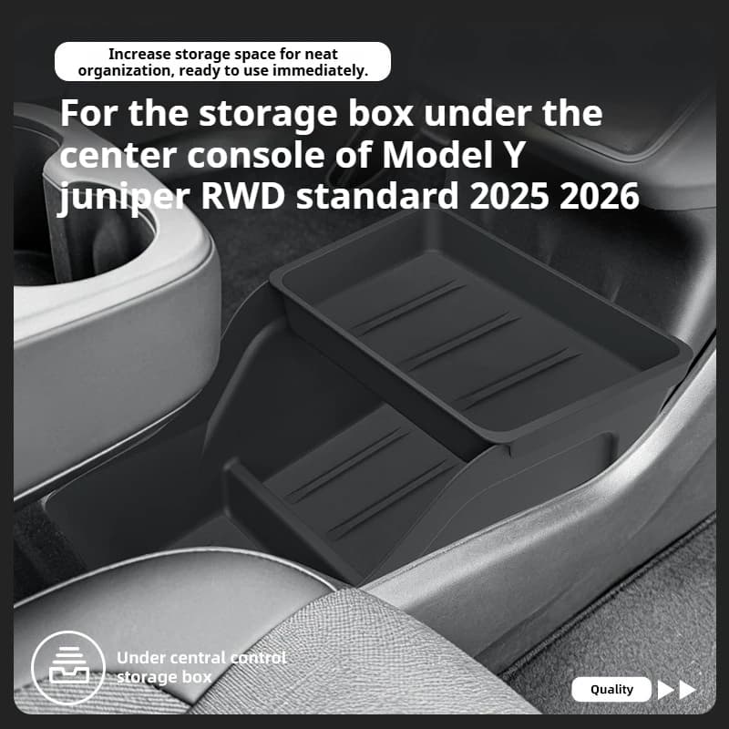 For Tesla Model Y Juniper RWD Standard 2025 2026 Center Lower Storage Box Divided Tray Stowing Tidying Car Interior Accessories