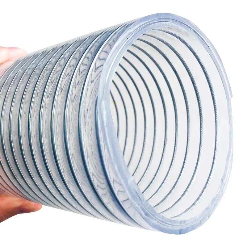 PVC large diameter transparent steel wire reinforced hose pumping oil pumping vacuum pressure spiral steel wire pipe