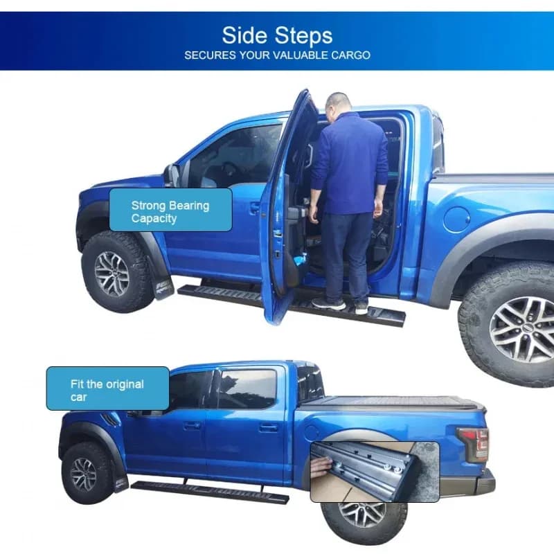 Factory Hot Selling Zolionwil Aluminum Retractable Side Steps Running Boards for 2009-2014  F150 Super Crew Cab