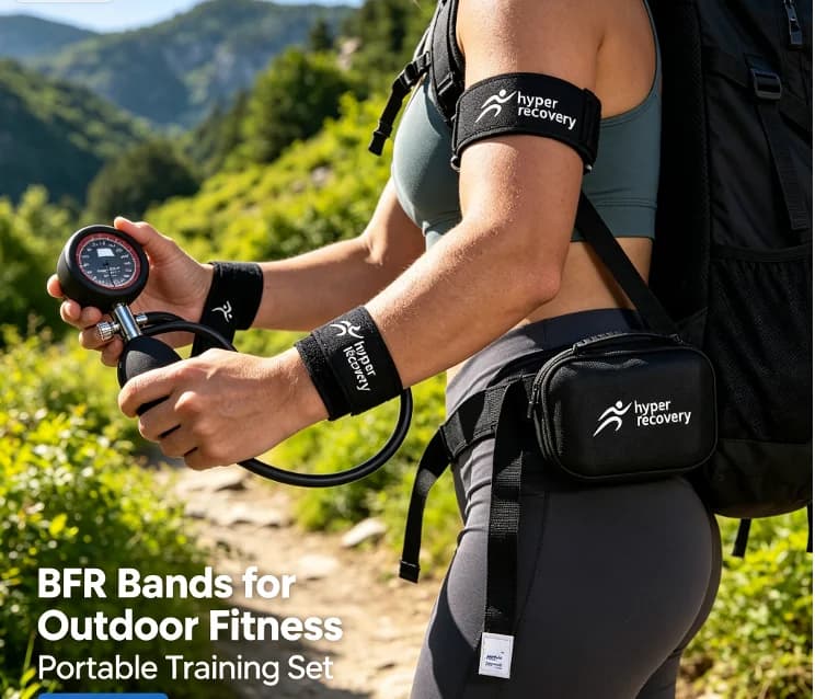 Heavy duty BFR occlusion cuff, hand pump blood flow restriction training cover, suitable for fitness exercise recovery equipment