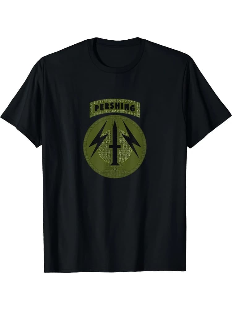 New Exclusive 56Th F-A United States Army Pershing Missile Unit Emblem Olive Drab-100% cotton O-neck printed men's T-shirt.