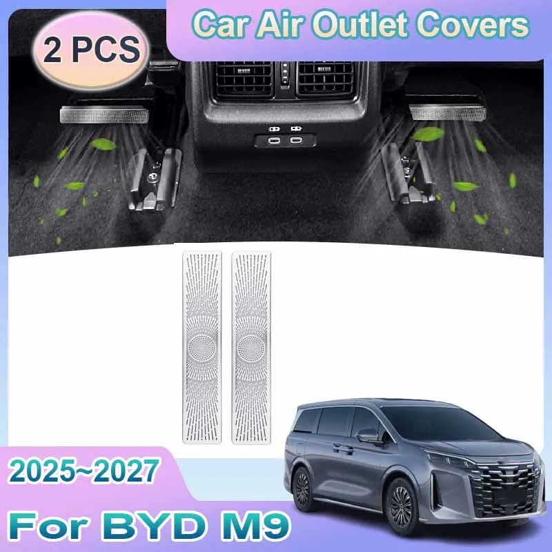 For BYD M9 Xia 2025 2026 2027 Air Outlet Cover Rear Under Seat Conditioner Vent Anti-blocking Grilles Protective Car Accessories
