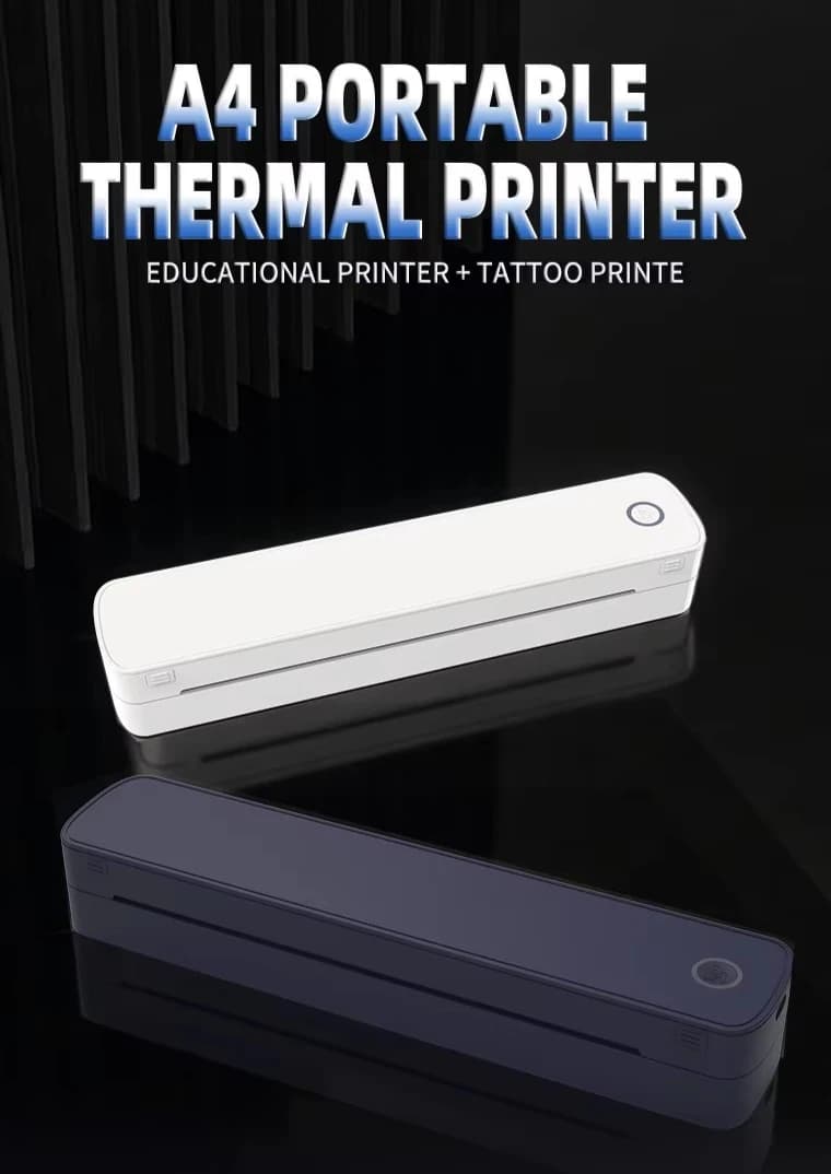 New Mini Wireless A4 Thermal Bill Printer Bluetooth Handheld A4 Portable Thermal Printer