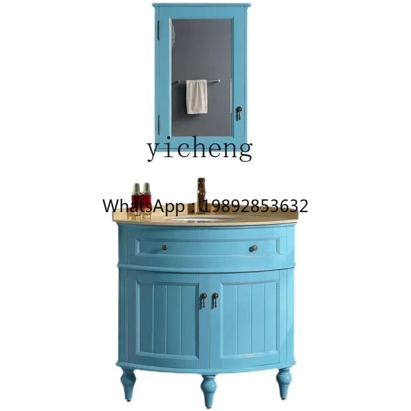 solid wood bathroom cabinet corner washstand wall corner toilet hand washbasin cabinet smart