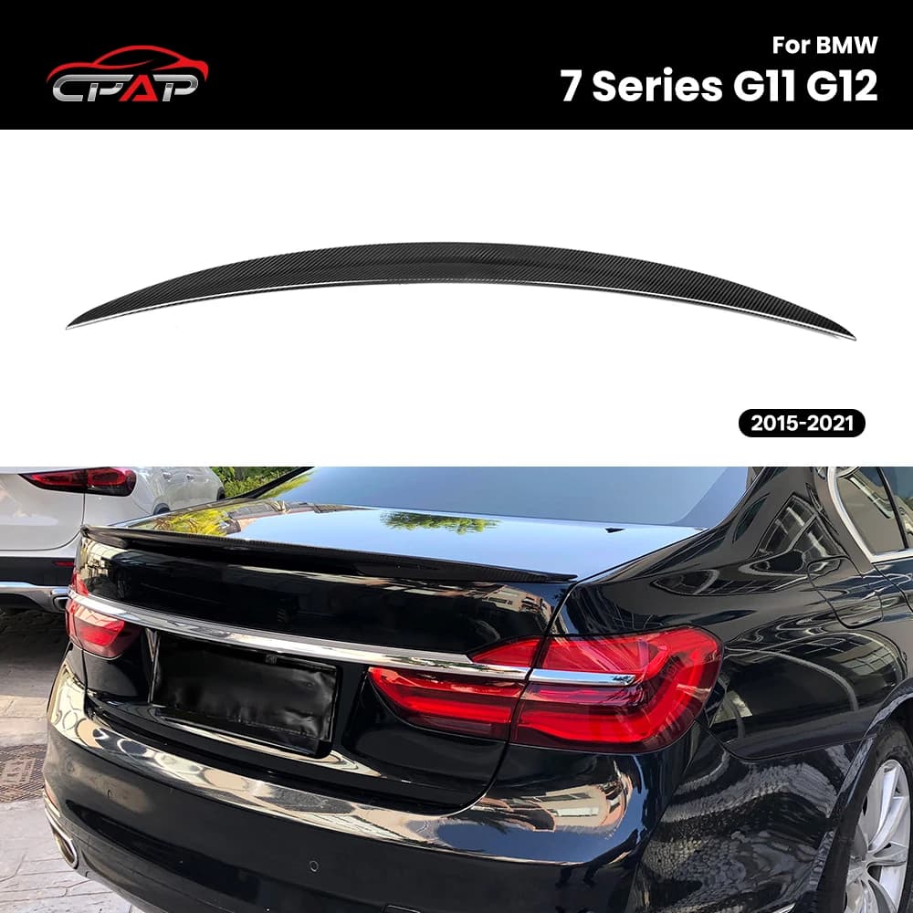 Real Dry Carbon Fiber Rear Spoiler Roof Trunk  Wing for BMW 7 Series G11 G12 P Style 2015-2021