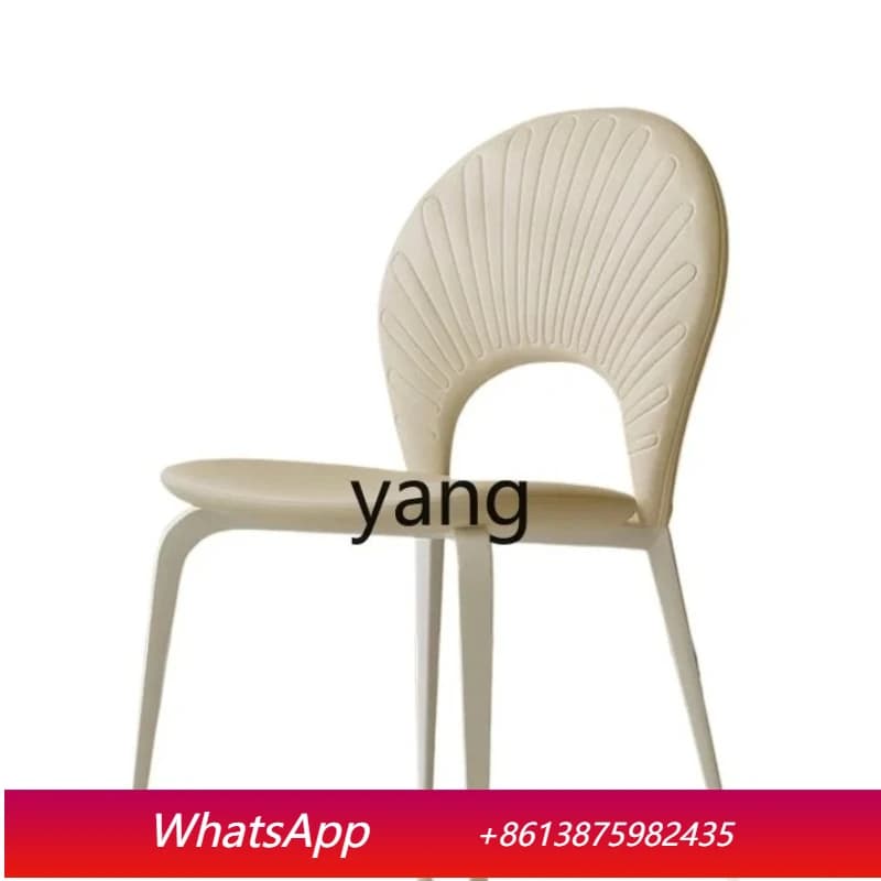 LTT Cream Style Dining Table and Chair Modern Simple Household White Backrest Chair