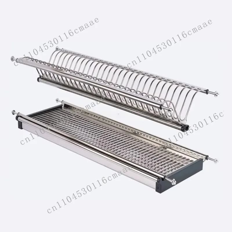 Stainless Steel Portable Dish Drying Drainer Rack Basket Storage Dish Holder