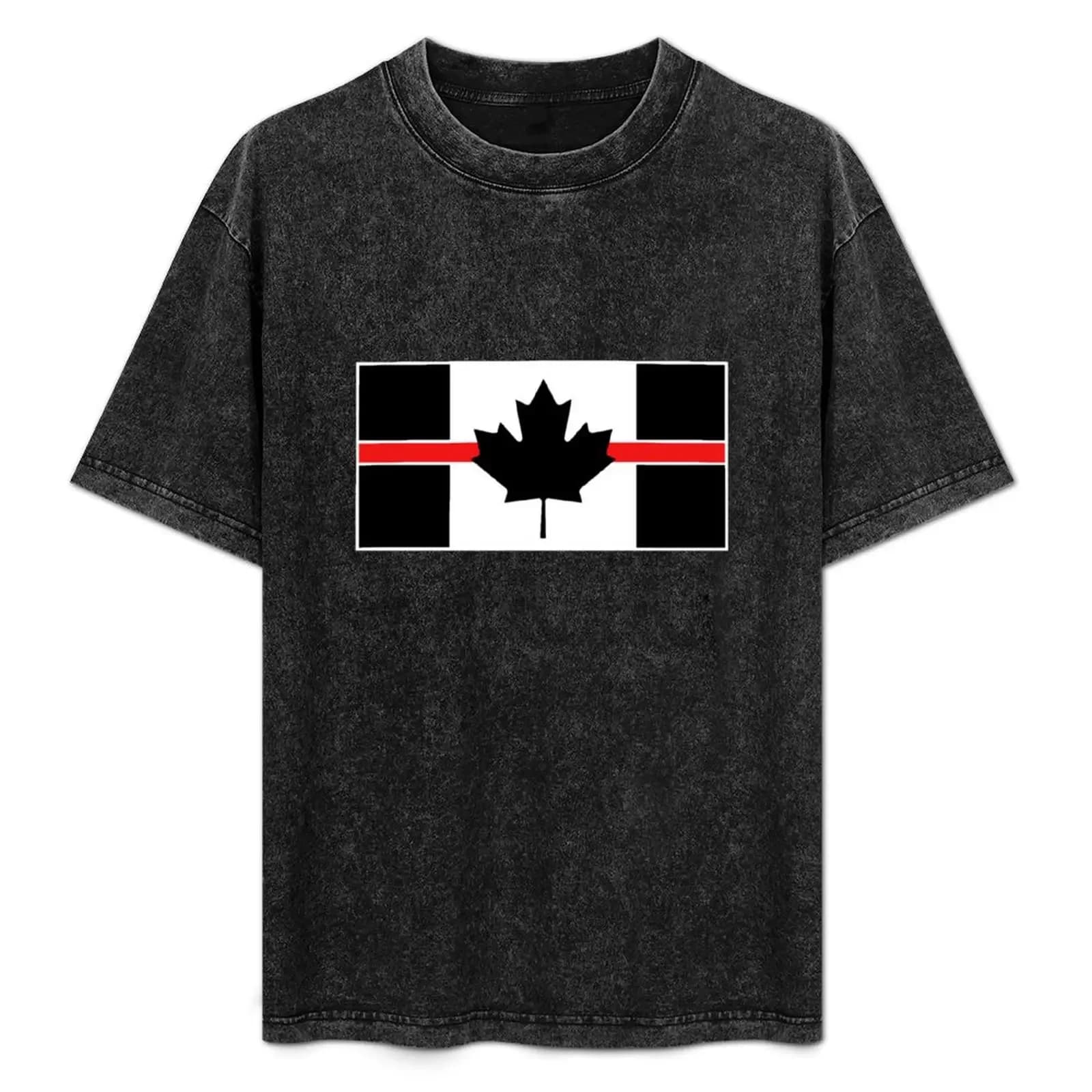 Canadian Firefighter: Thin Red Line T-Shirt Fashion Print Casual Short Sleeve