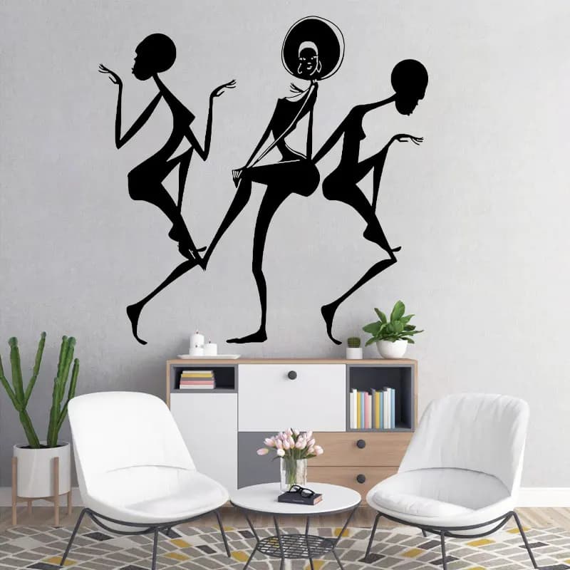 Africa African Dancing Girl Wall Decal Vinyl Interior Design Home Decor Living Room Bedroom African Beautiful Woman Sticker AC49