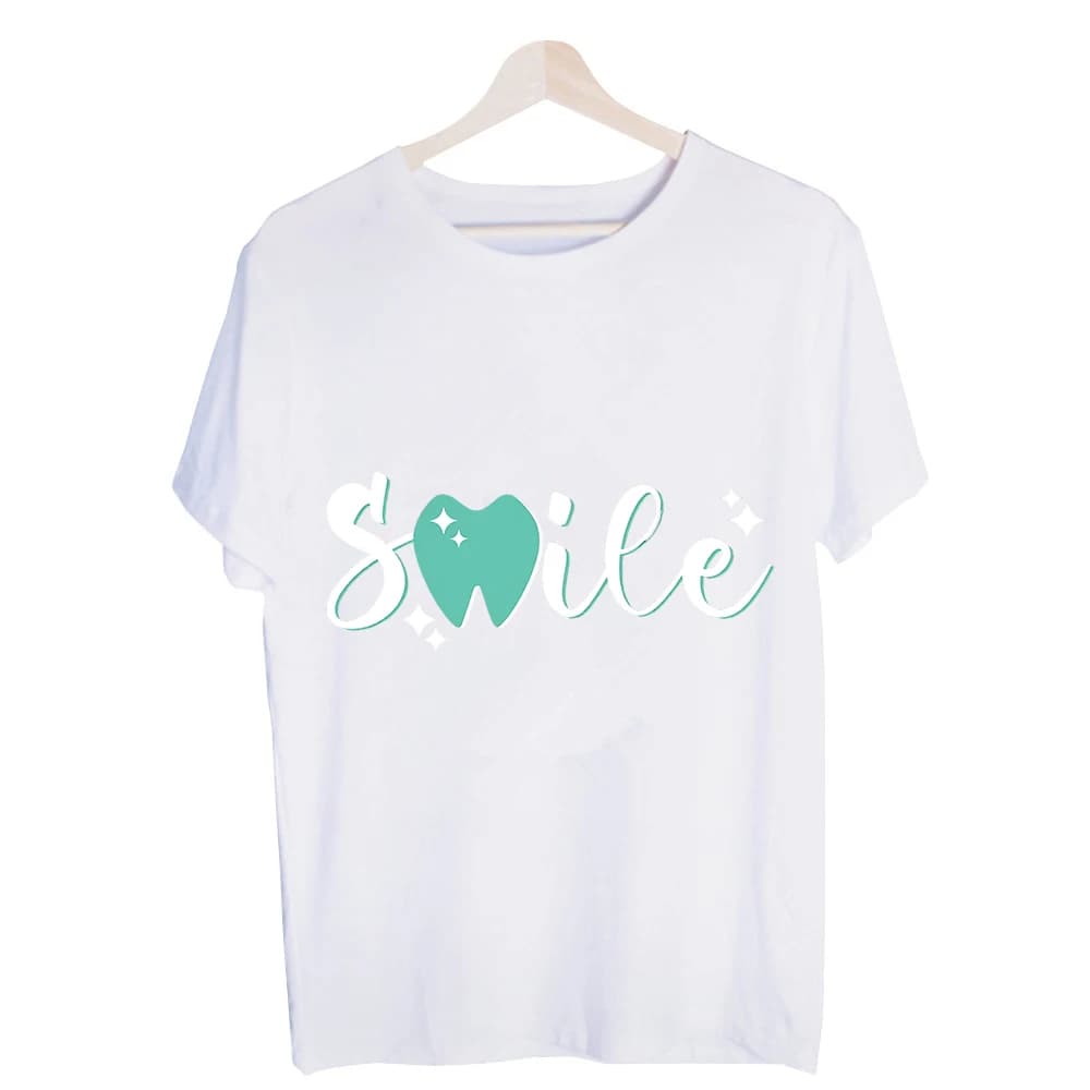 Men's Tooth and Smile Typography Graphic Tee, Short Sleeve Crew Neck T-Shirt for Casual Daily Wear and Summer Outfits