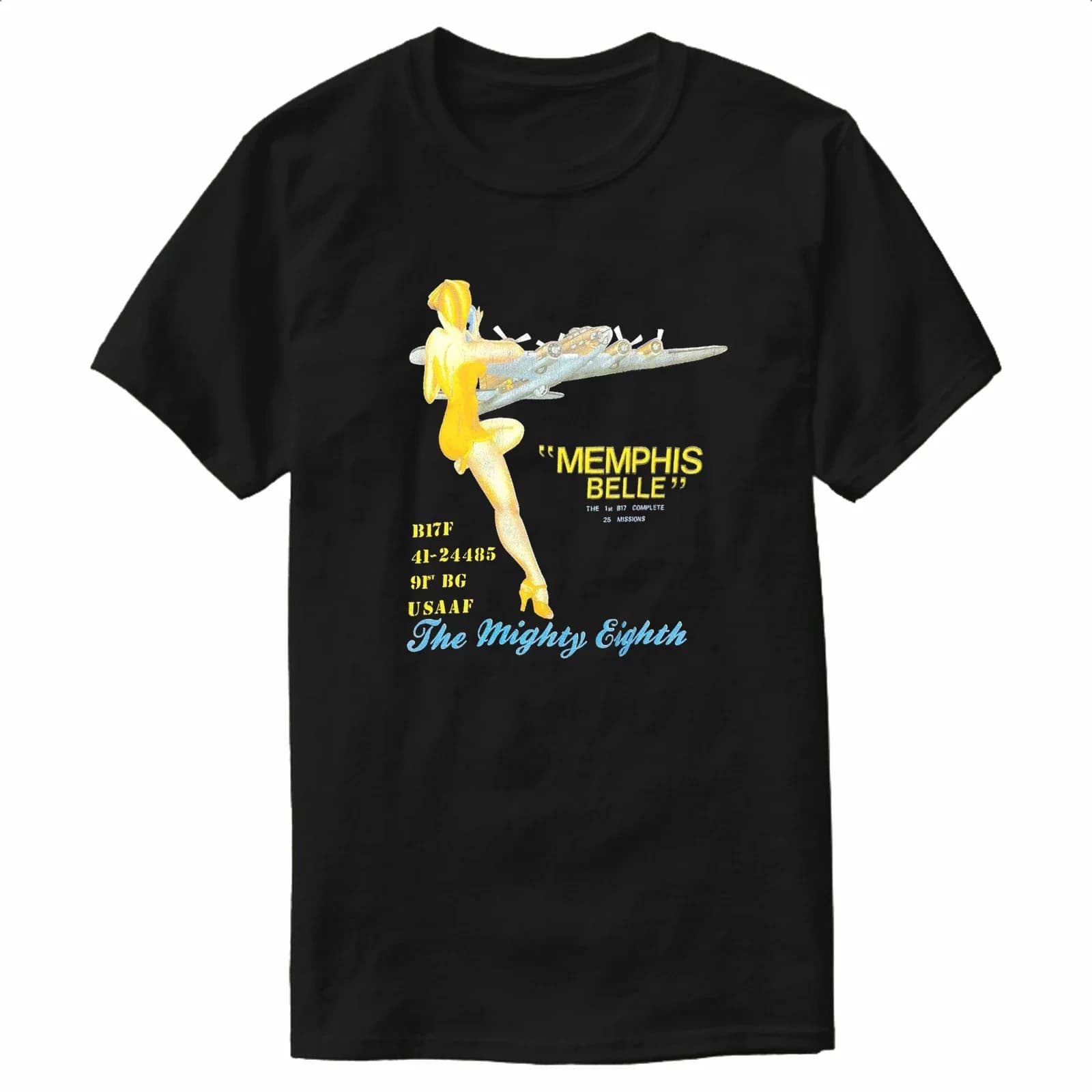 Vintage 90s Memphis Belle  USAF B-17 Flying Fortress Bomber T-Shirt New 100% Cotton O-Neck Short Sleeve Casual Mens T-shirt