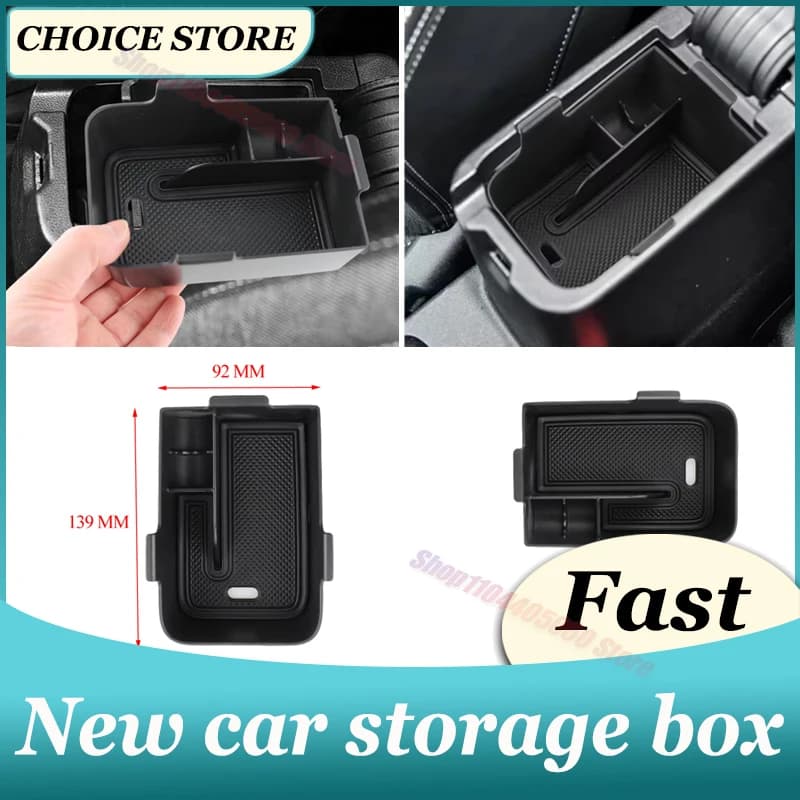 For Ford Fiesta MK8 Puma 2017 - 2024 Highland Center Console Armrest Storage Organizer Box Tray Sunglasses Phone Holder