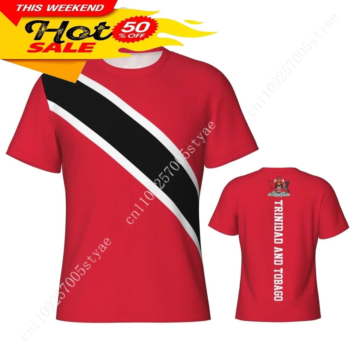 Trinidad Tobago Flag Tshirt Men Tees 3D Sports Jersey Fashion Soccer Clothes Football Fans Gift Patriotic T-shirt Casual T Shirt