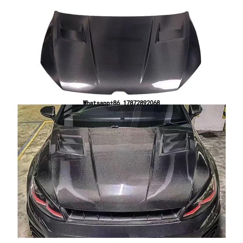 For GOLF MK7 7.5 GTI R 2014-2019 High Quality Wet Real Carbon Fiber Car ASP Style Hood Mk7.5 Forge Carbon Fiber Hood