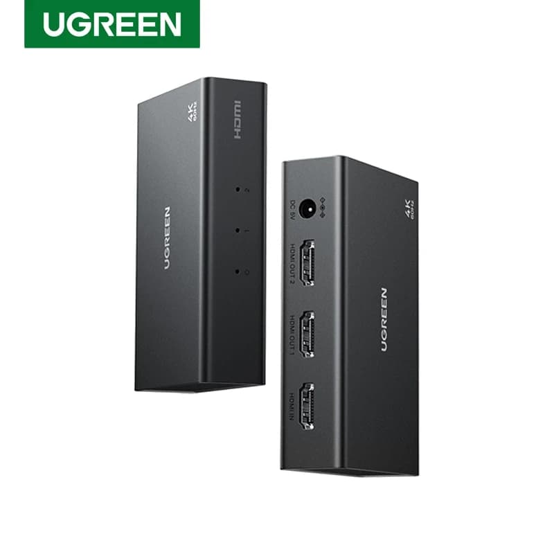 UGREEN CM602  Splitter 1 in 2 Out 4K 30Hz/4K 60Hz  Compatible Splitter HDCP 2.2 3D HDR EDID  Adapter for Dual Monitors