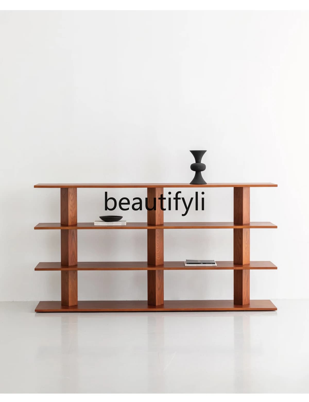 Storage Rack Bookshelf Floor-standing Organizer Vintage Living Room Study Sofa Solid Wood Magazine Rack Bookcase