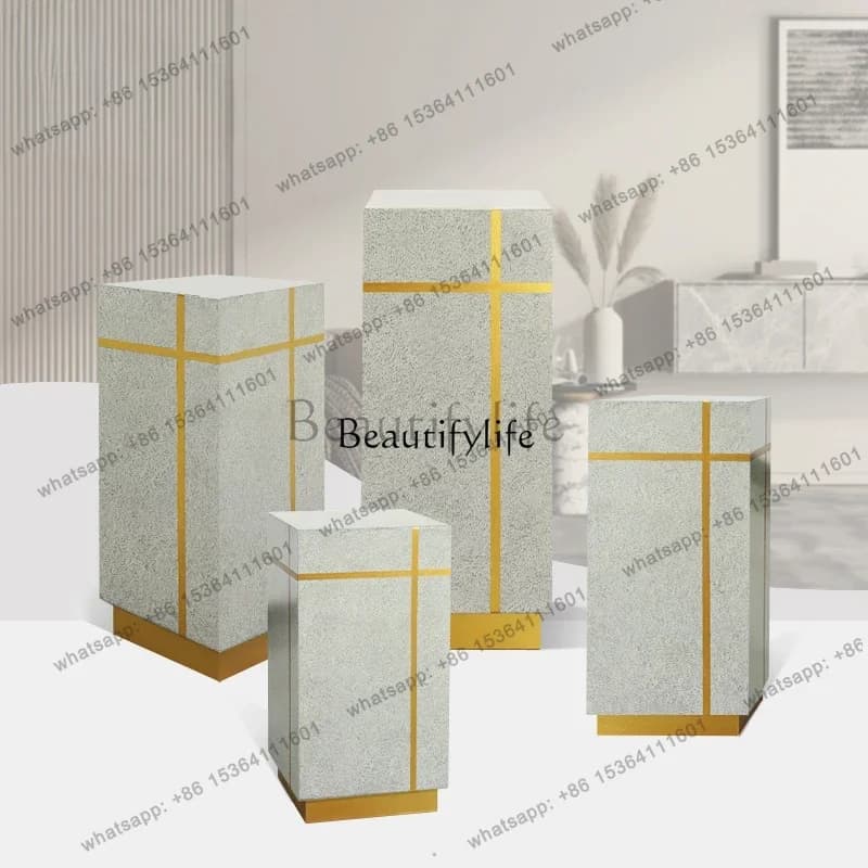 FG43-Living room, modern light luxury edge, a few corners, hotel exhibition hall, sculpture ornament display stand