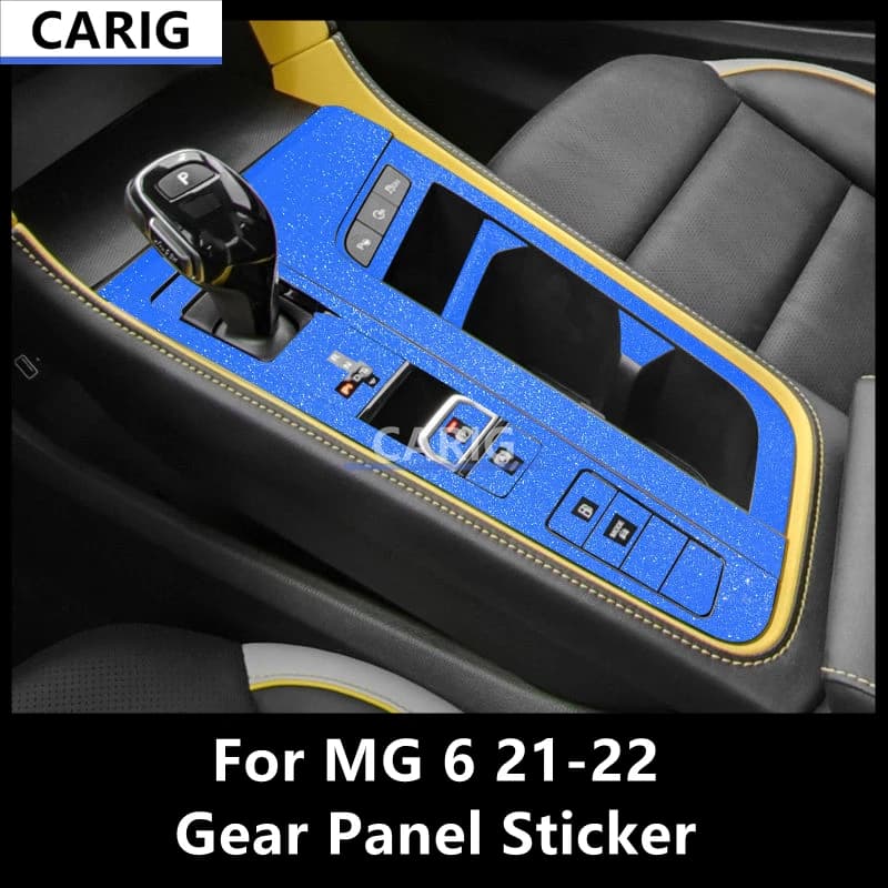 For MG 6 21-22 Gear Panel Sticker Modified Carbon Fiber Pattern Interior Car Film Accessories Modification