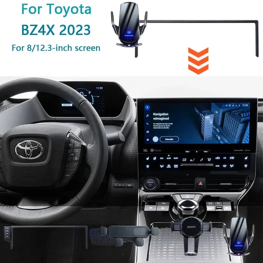 Car Phone Holder Screen For Toyota bZ4X 2023 Fixed Navigation Bracket Base Wireless Charging Mobile Stand Car Accessories