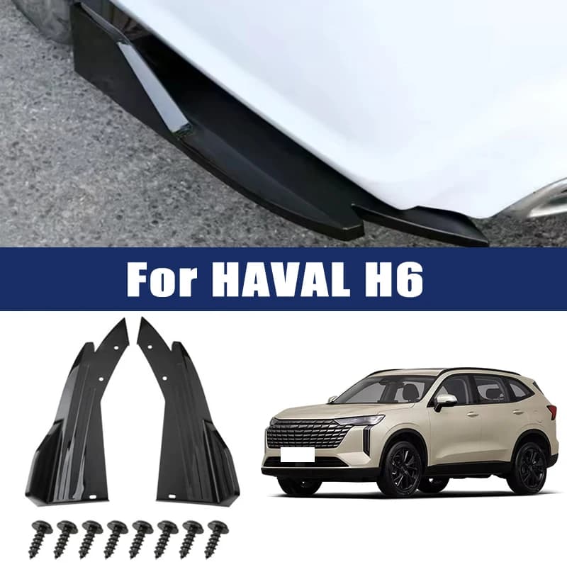 Car Rear Bumper Spoiler Lip Carbon Fiber Wing Trim Protection Anti-crash Diffuser Side Skirt Wrap Angle Splitter For HAVAL H6