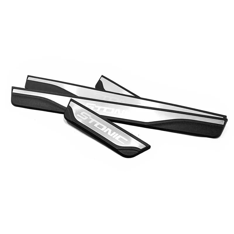 For Kia Stonic 2017-2023 2024 2025 2026 2027 Door Sill Plate Strips Stainless Steel Plastic Trim Car Sticker Interiors Auto Part