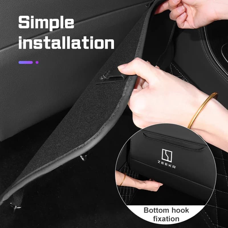 For Zeekr 001 007 009 X FR MIX M-Vision 7X Car Seat Anti Kick Pad PU leather Mat Protect Cover Rear Seat Storage Bag Accessories