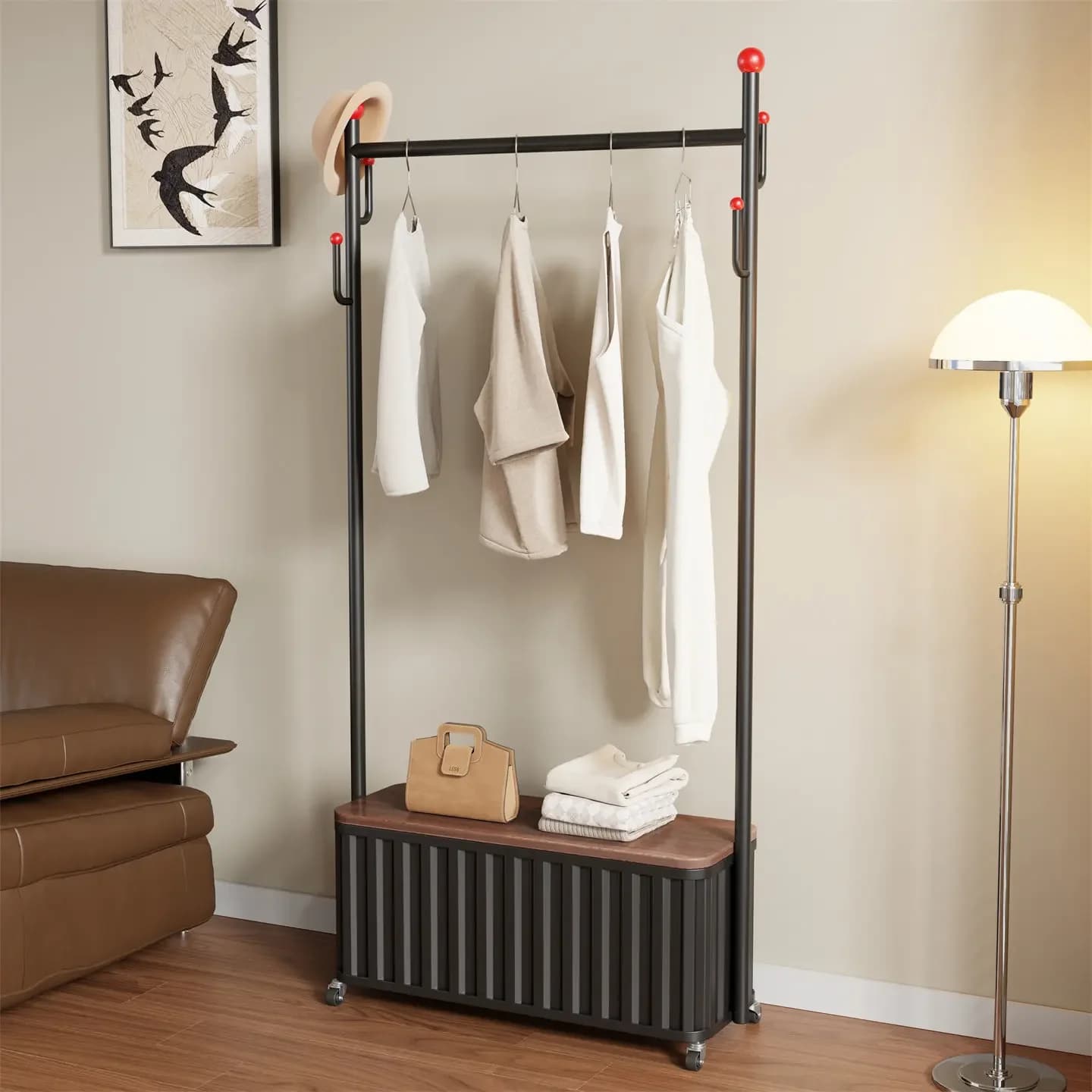 Luxury Modular Coat Rack Retro Living Room Interior Coat Rack Vintage Designer Bedroom Perchero Ropa De Pie Entrance Furniture