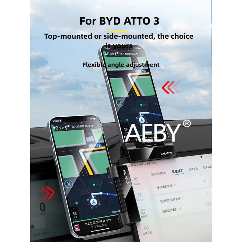 AEBY For BYD ATTO 3 Smart Driving Edition 2025 Anti-Shake Gravity Navigation Stand,Gravity Car Phone Holder,Air Vent Dashboard