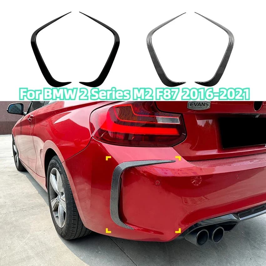 For BMW 2 Series M2 F87 2016 2017 2018 2019 2020 2021 Car Rear Bumper Splitter Side Spoiler Air Vent Wind Knife Body Kits