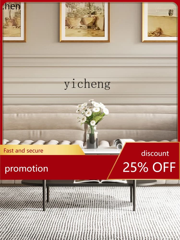 YFY Stone Plate round Tea Table Tea Table Living Room Home Original Oval Tea Table