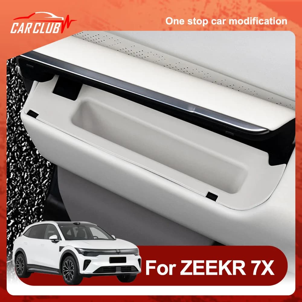 2 Pcs Hidden Storage Box On The Front Door Fit For ZEEKR 7X 2026 2027 Silicone Protective Pad Stain-resistant Automotive Parts