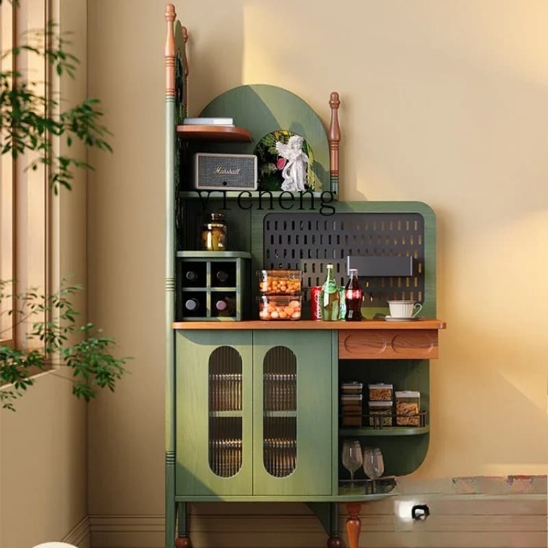 E-G16 Retro Wall Integrated Dining Side Cabinet Living Room Locker Medium Antique Multi-functional Tea Cabinet