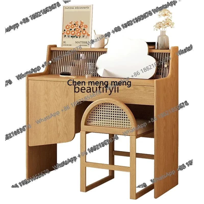 new Japanese-Style Solid Wood Dresser Storage Nordic Modern Storage Cabinet Bedroom Cloud Makeup Table ss 8617