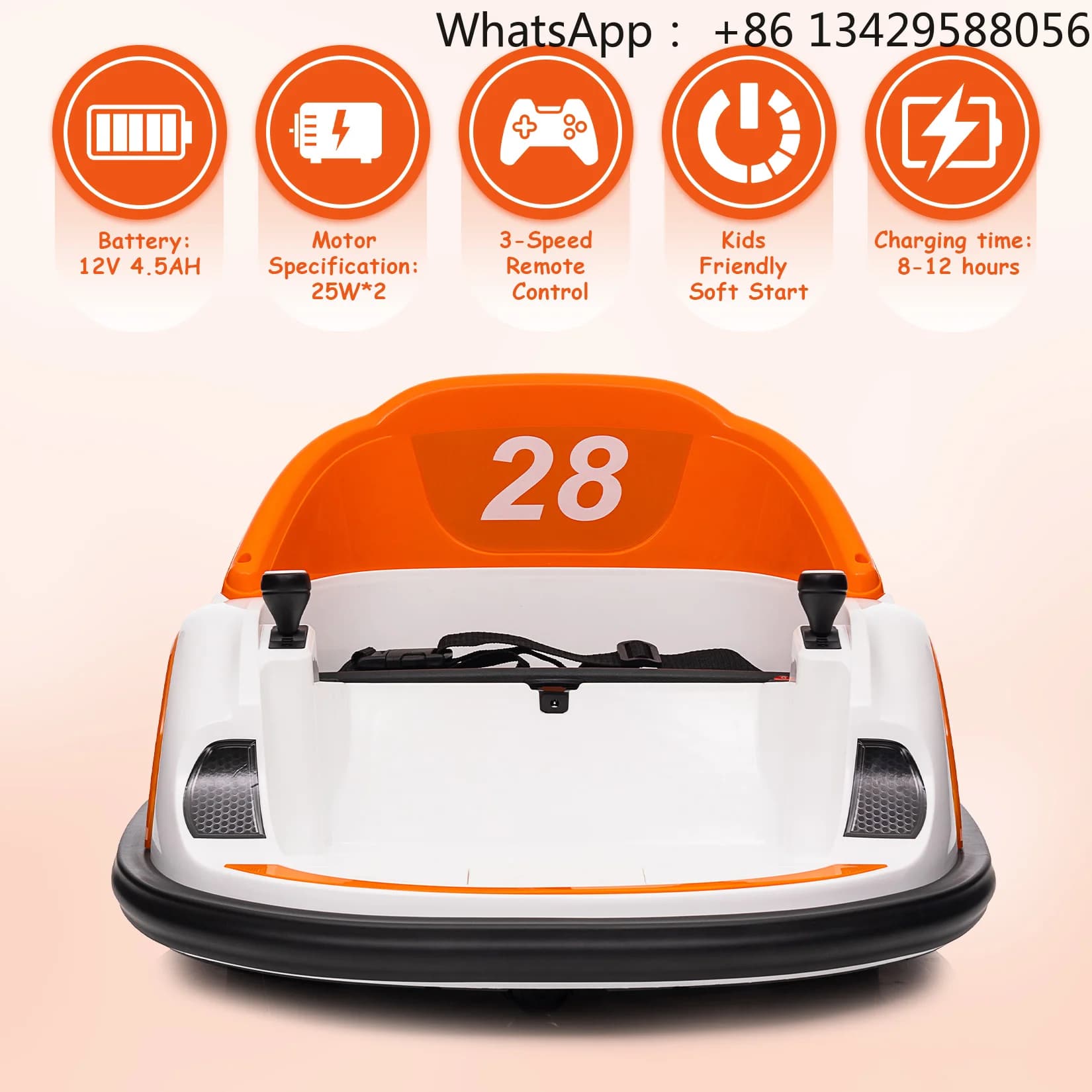 new 12V Kids Ride On Bumper Car Toddlers Electric Bumping Car Battery Powered Ride On Toy with Remote Control,360°Spin, LED Ligh