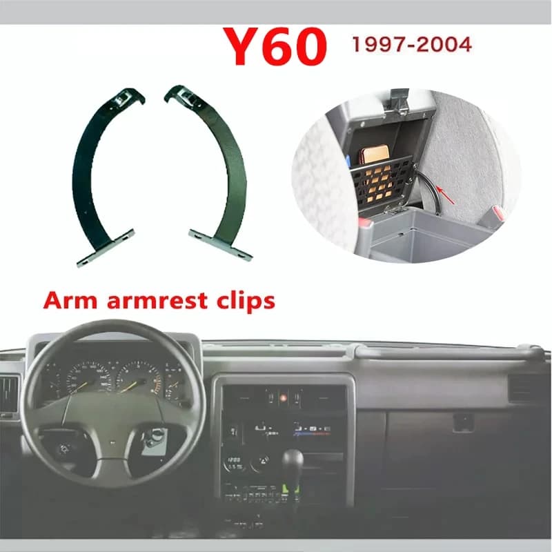 For Nissan Patrol Y60 Armrest Box Bracket Central Storage Box Latch Metal Clasp Nissan Safari Storage Box Latch Modified Parts