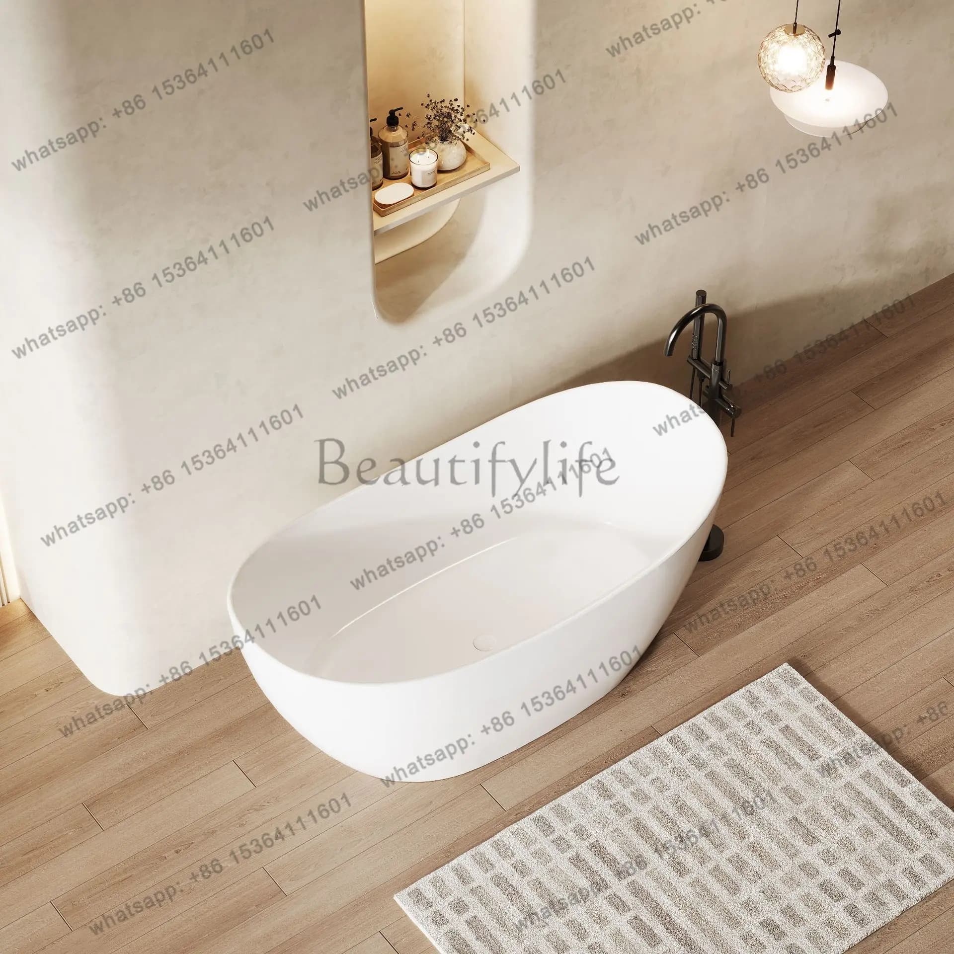 Ingot-shaped independent integrated artificial stone bathtub, bathtub, hotel home