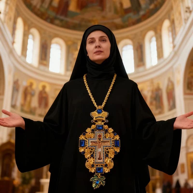 New 2026 Gold Plated Pectoral Cross Crucifix Religious Necklace Byzantine Art and Orthodox Tradition Holy Cross Priests Box Gift
