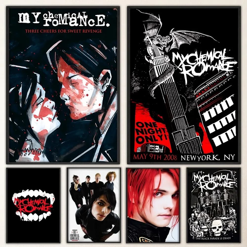 My Chemical Romance Rock Band Poster Prints Poster Wall Painting Bedroom Living Room Wall Bar Restaurant Sticker Small