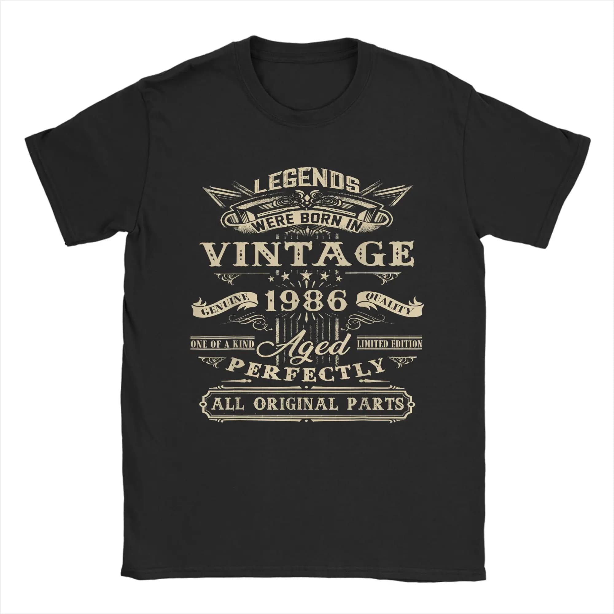40th Birthday Gift for Legends Born 1986 40 Yrs Old T-Shirt Men Novelty Cotton Tees O Neck Short Sleeve T Shirt Party Clothes