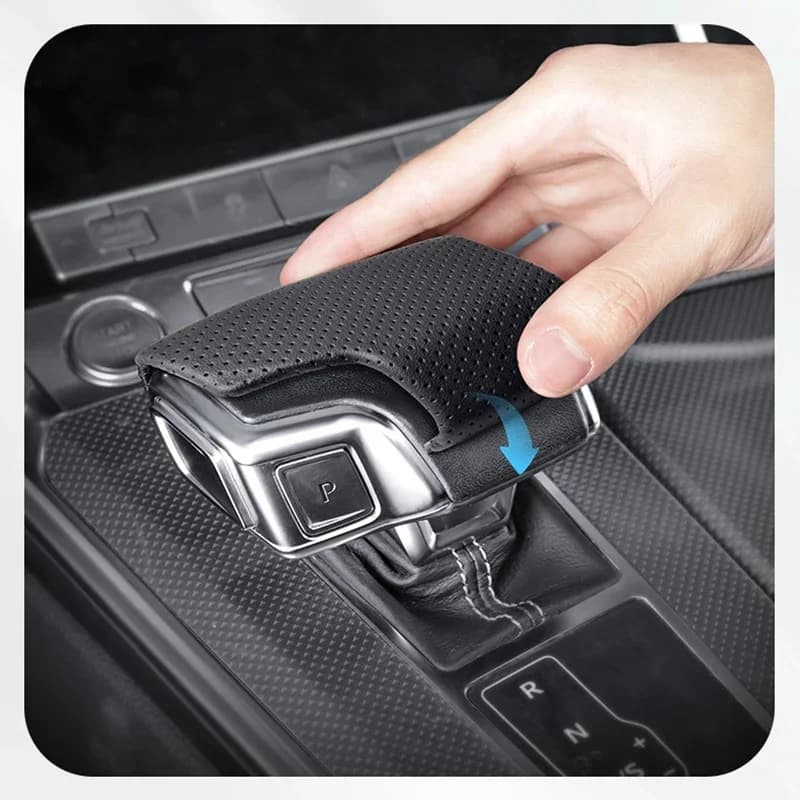 For Audi A4 A5 A6 A7 Q5 Q7 2019 2020 2021-2025 Leather Gear Shift Knob Cover Shifter Handle Protector Trim Interior Accessories