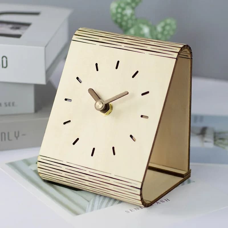 Simple Wooden Wall Clock for Living Room Double Sided Modern Home Decor Desktop Table