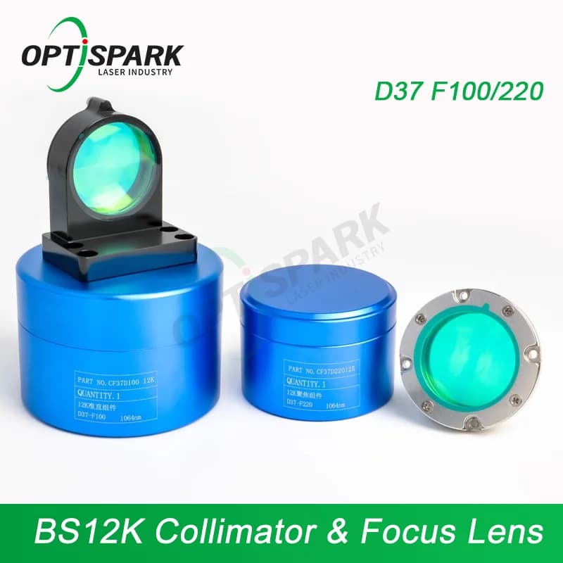 BS12K Laser FocusingLens & Collimating Lens With Holder D37 F100 220mm For Raytools BS12K Fiber Laser Head
