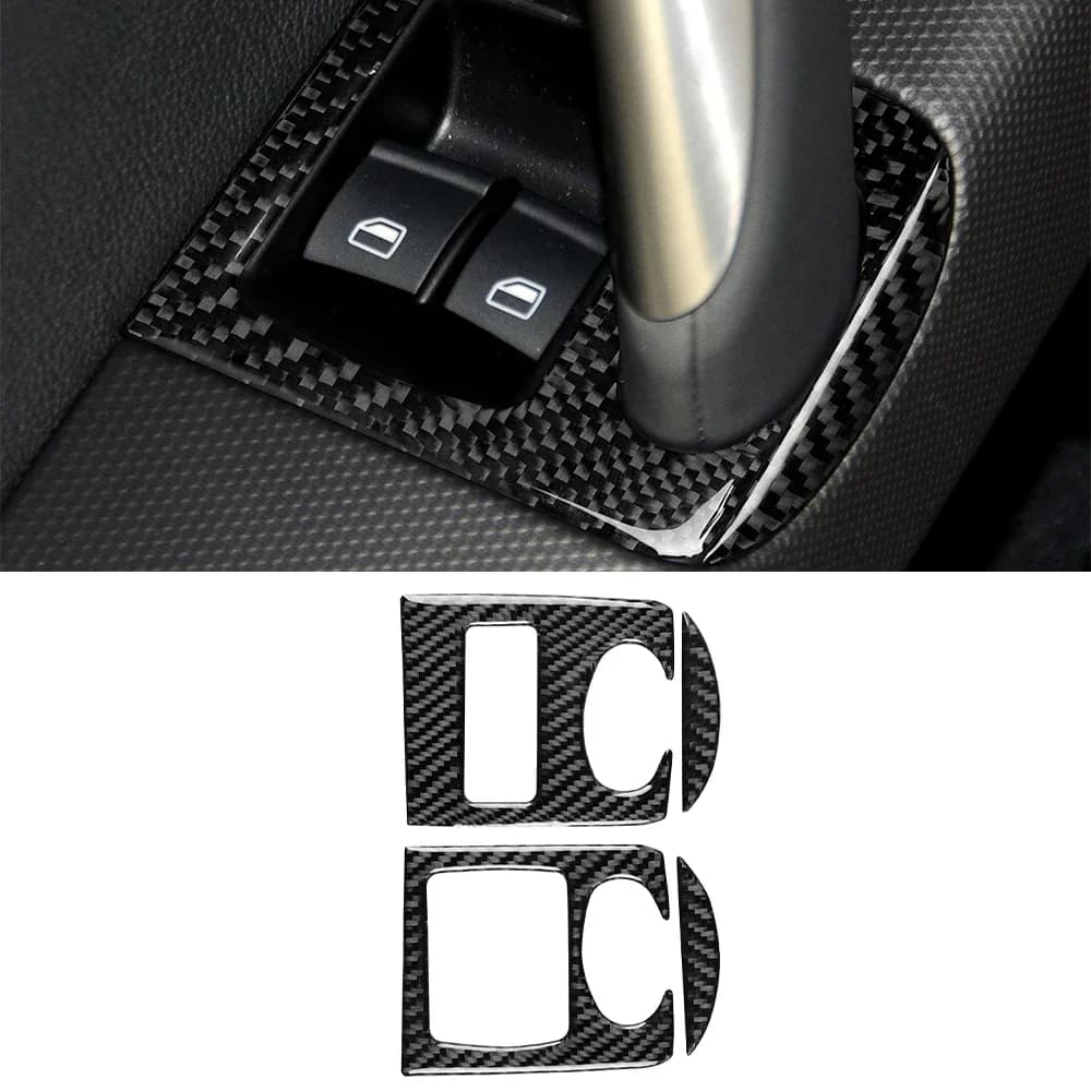 for Audi TT 8n 8J MK123 TTRS 2008-2014 Window Lift Panel Decoration Trim Sticker Decal Car Interior Accessories Carbon Fiber
