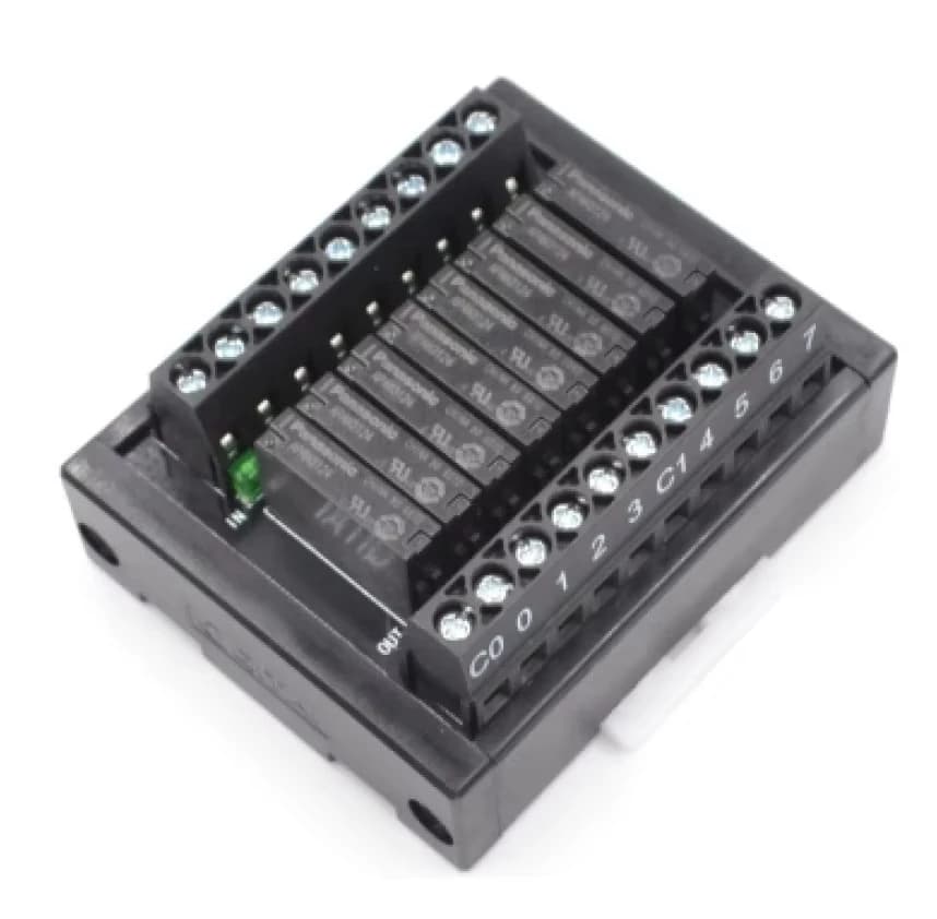 QMY410 8-Bit Relay Module APAN3124 Electromagnetic Relay DC24V Input  1a 250VAC/30VDC 5A Output DIN RAIL Fixation with Socket