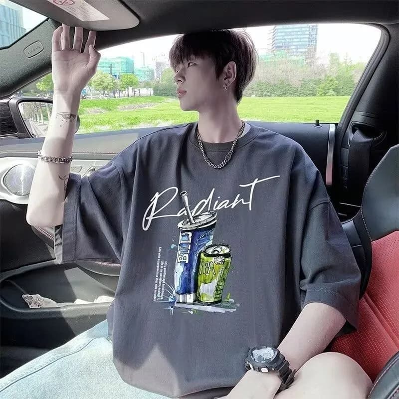 New Summer Collection Pure Cotton Short-sleeved T-shirts Men Stylish Cool American Brand Ins Style Loose Versatile Casual Top